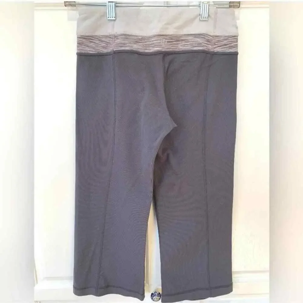 Lululemon LOT of TWO (2) Cropped Capri Gray Marled Leggings 4 (XS) REVERSIBLE